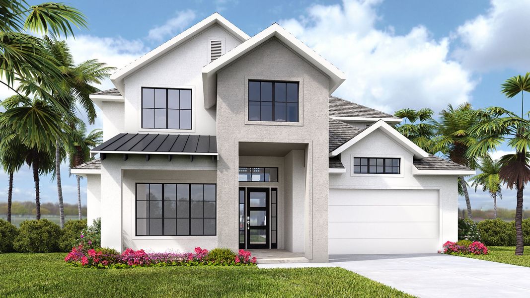 Representative exterior photo of a completed home built from the 3253F by Perry Homes in Turnleaf 60', Punta Gorda, FL (Image 4).