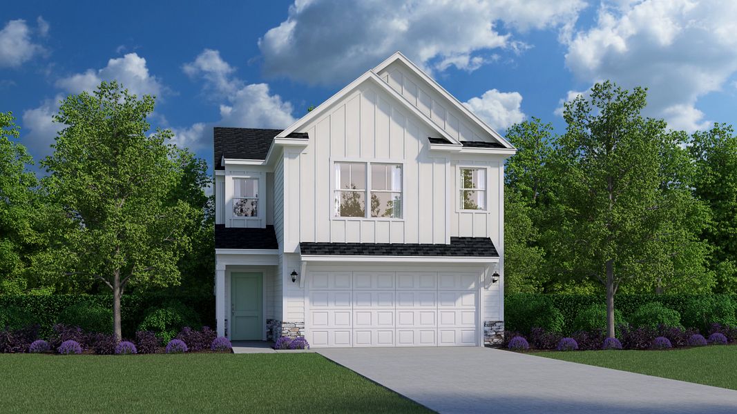 Representative exterior photo of a completed home built from the Jade by Veranda Homes in Victorywoods Village, Columbia, SC (Image 2). Representative exterior photo of a completed home built from the Jade by Veranda Homes in Victorywoods Village, Columbia, SC (Image 2).