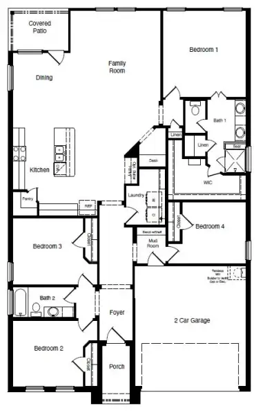 2D floor plan layout of this home in Bluestem, Rhome, TX (Image 4).