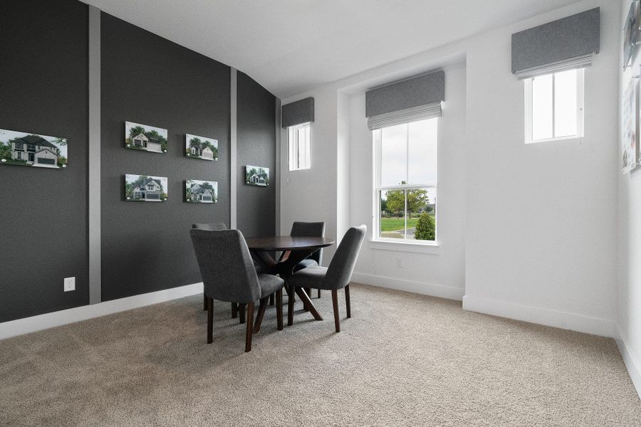 Representative furnished interior of a home built from the Madison – 50′ Lot by Chesmar Homes in Lakes of Cane Island, Katy (Image 15).