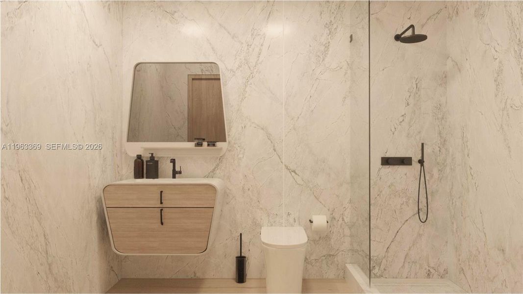 Furnished interior view inside a new home in , Miami Beach (Image 14).