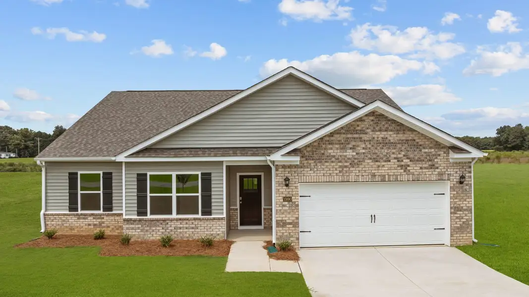 Front exterior of a new home in Beaver Dam Crossing, Bailey, NC, highlighting curb appeal (Image 1). Front exterior of a new home in Beaver Dam Crossing, Bailey, NC, highlighting curb appeal (Image 1).