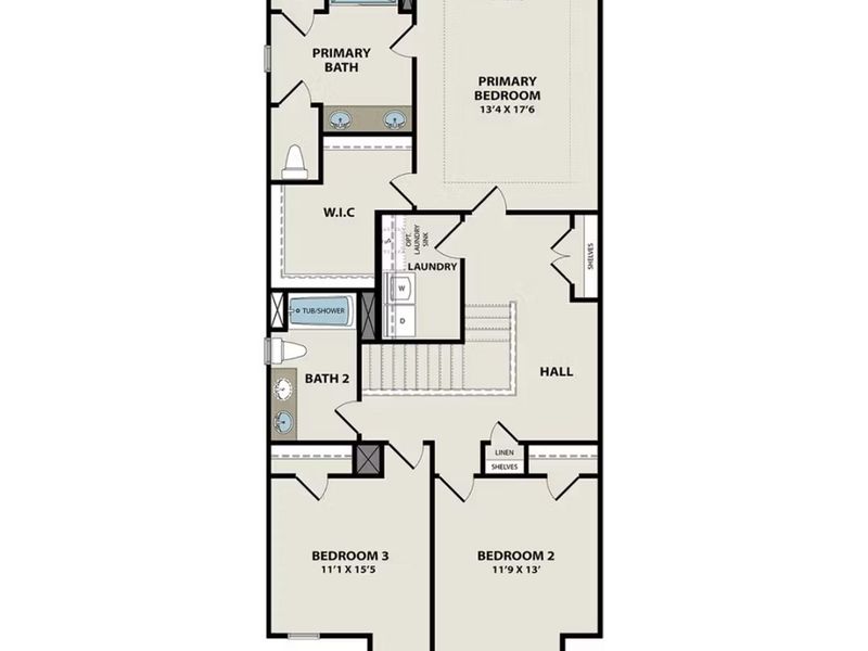 2D floor plan layout of this home in Lake Park Villas, Wylie, TX (Image 5).