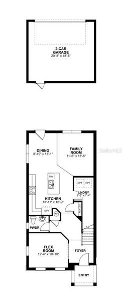 2D floor plan layout of this home in Center Lake on the Park, St. Cloud, FL (Image 5).