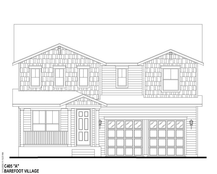 Plan C405 BV Elevation A Plan C405 BV Elevation A