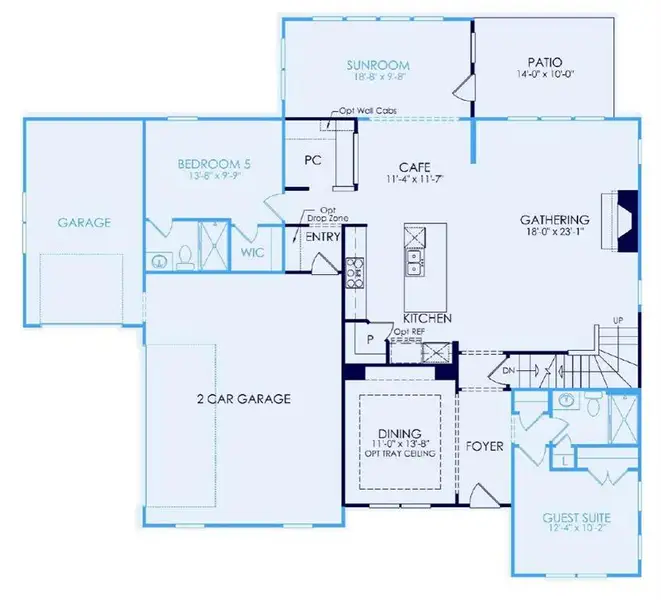 2D floor plan layout of this home in Sterling Pointe, Cumming, GA (Image 3).