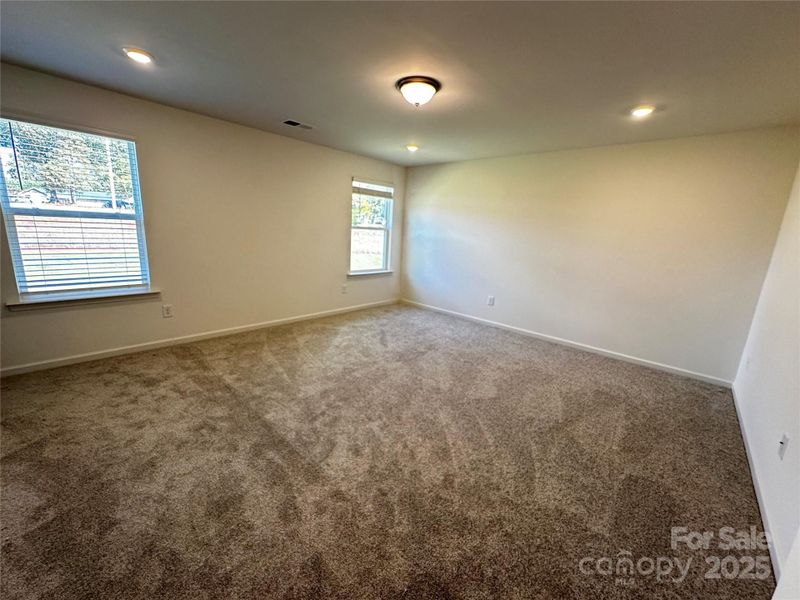 Spacious primary bedroom