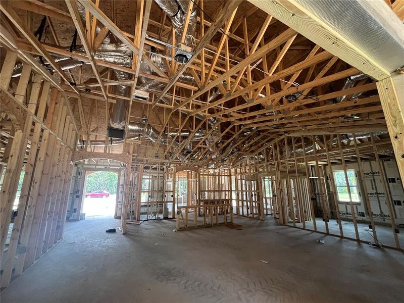 View from the back to the front entry way. Office is located to the left of the front door