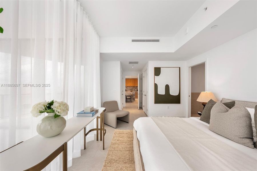 Furnished interior view inside a new home in Five Park, Miami Beach (Image 10).