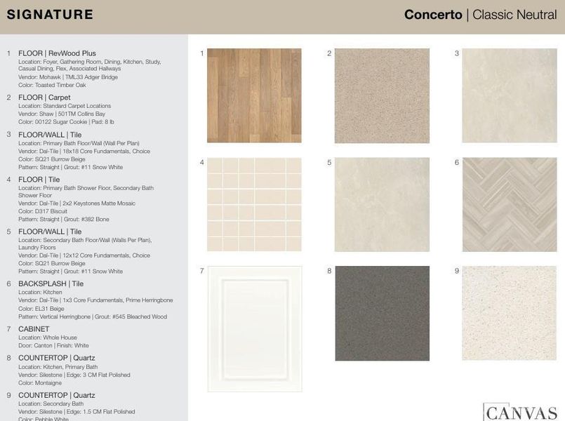 21229 Lake Run Drive design selections. Home is currently under construction and selections are subject to change.