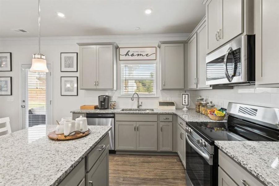 Furnished interior view inside a new home in Glen at Cave Springs, Douglasville (Image 3). Furnished interior view inside a new home in Glen at Cave Springs, Douglasville (Image 3).