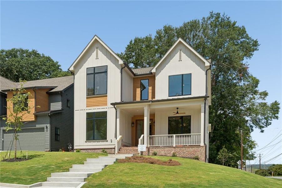 Front exterior of a new home in , Atlanta, GA, highlighting curb appeal (Image 23).