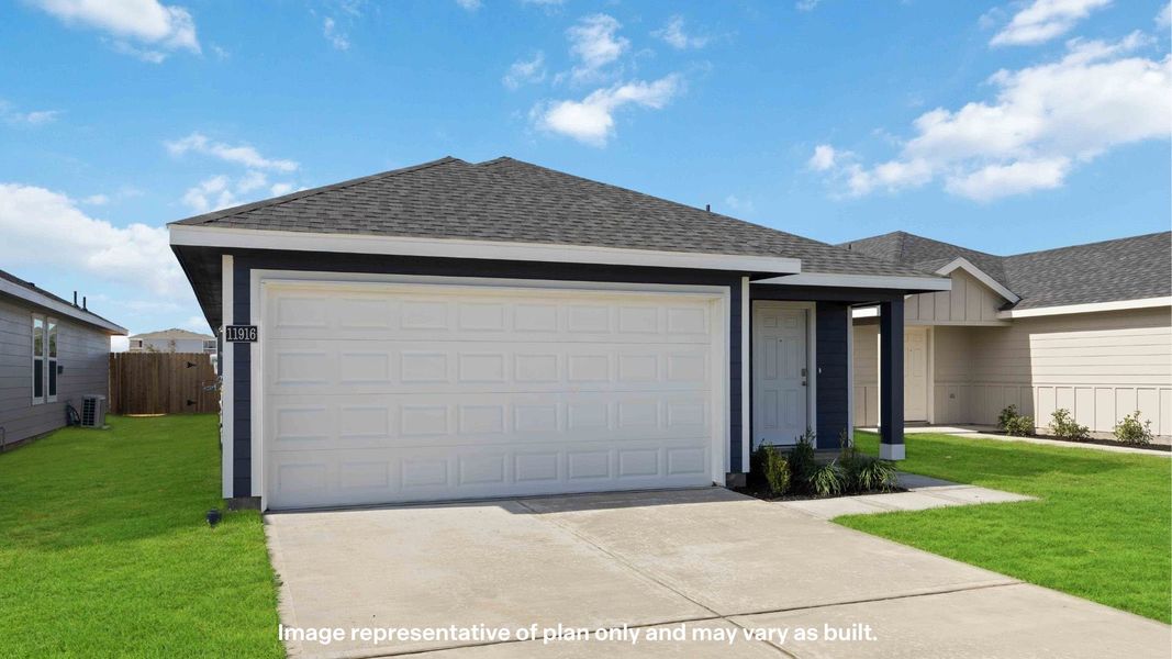 Representative exterior photo of a completed home built from the Caribou by D.R. Horton in Deer Meadows, Odessa, TX (Image 19).