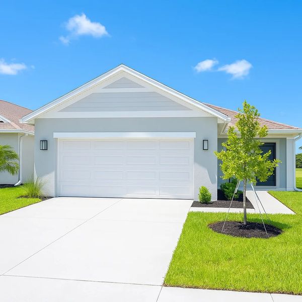 Representative exterior photo of a completed home built from the Cypress by SimplyDwell Homes in Broadleaf, Parrish, FL (Image 1). Representative exterior photo of a completed home built from the Cypress by SimplyDwell Homes in Broadleaf, Parrish, FL (Image 1).
