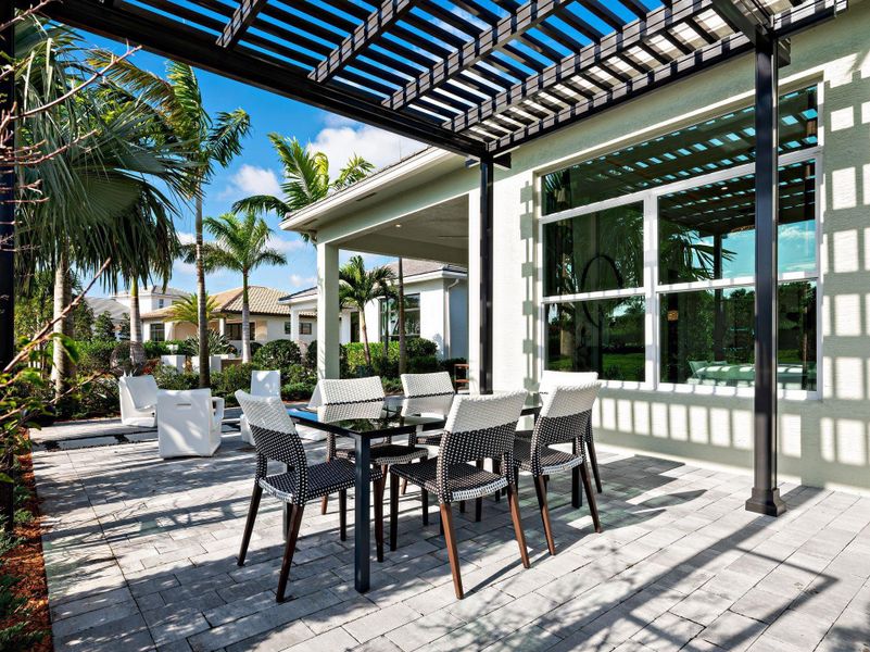 Exterior details and patio area of a home in PGA Village Verano, Port St. Lucie (Image 4).