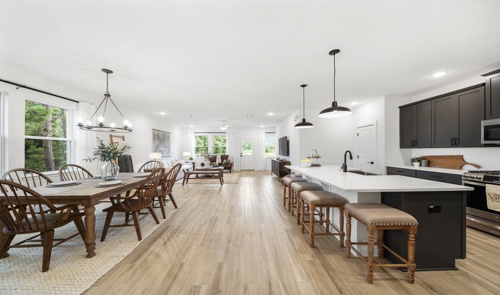 Dining area with gorgeous flooring