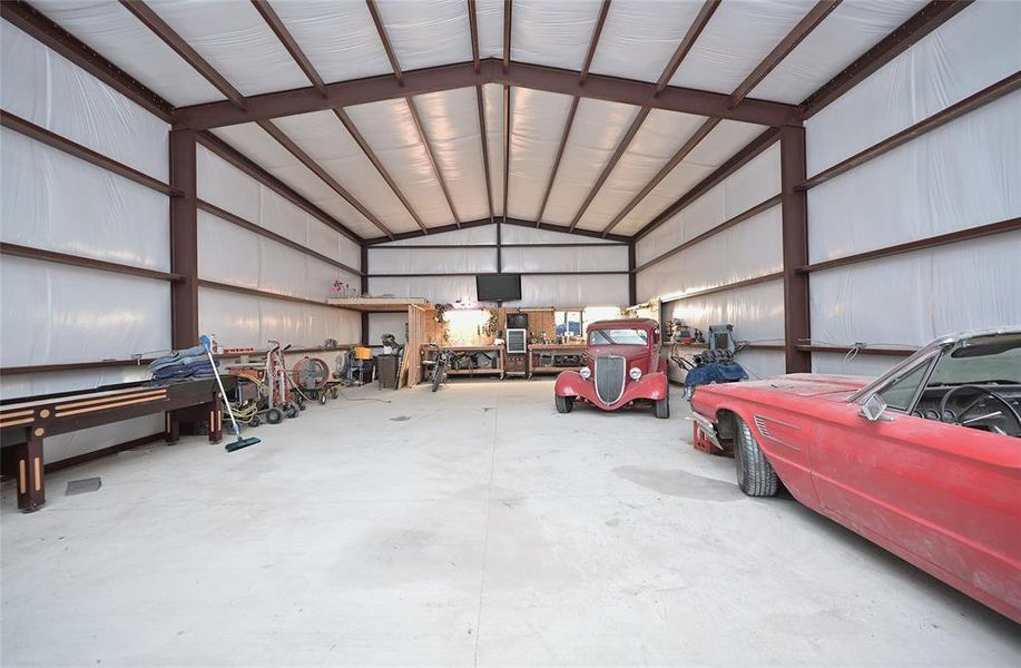Inside of storage building Inside of storage building