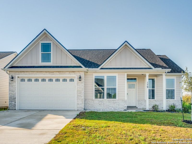 Front exterior of a new home in Marion Park, Marion, TX, highlighting curb appeal (Image 16).