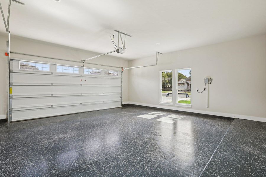 Garage with baseboards