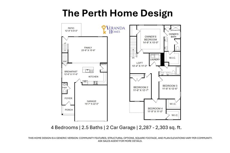 2D floor plan layout for the Perth by Veranda Homes in Halton Oaks, Spartanburg, SC (Image 3). 2D floor plan layout for the Perth by Veranda Homes in Halton Oaks, Spartanburg, SC (Image 3).