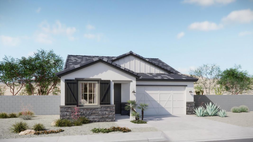 Farmhouse Elevation | Gemini at Rialta | New Homes in Mesa, AZ by Landsea Homes