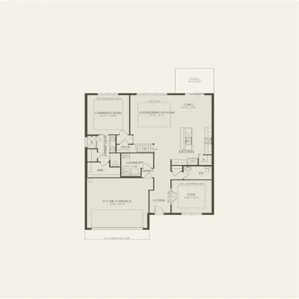 2D floor plan layout for the Whitestone by Pulte Homes in Highland Pines, Leesburg, FL (Image 4).