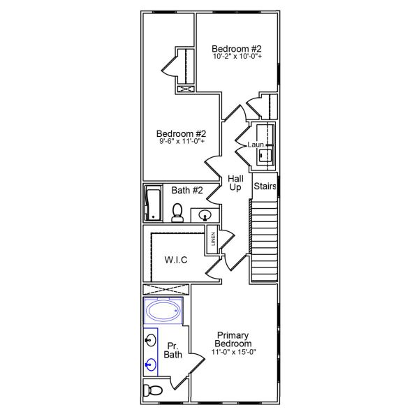2D floor plan layout of this home in Renaissance at White Oak, Garner, NC (Image 3).
