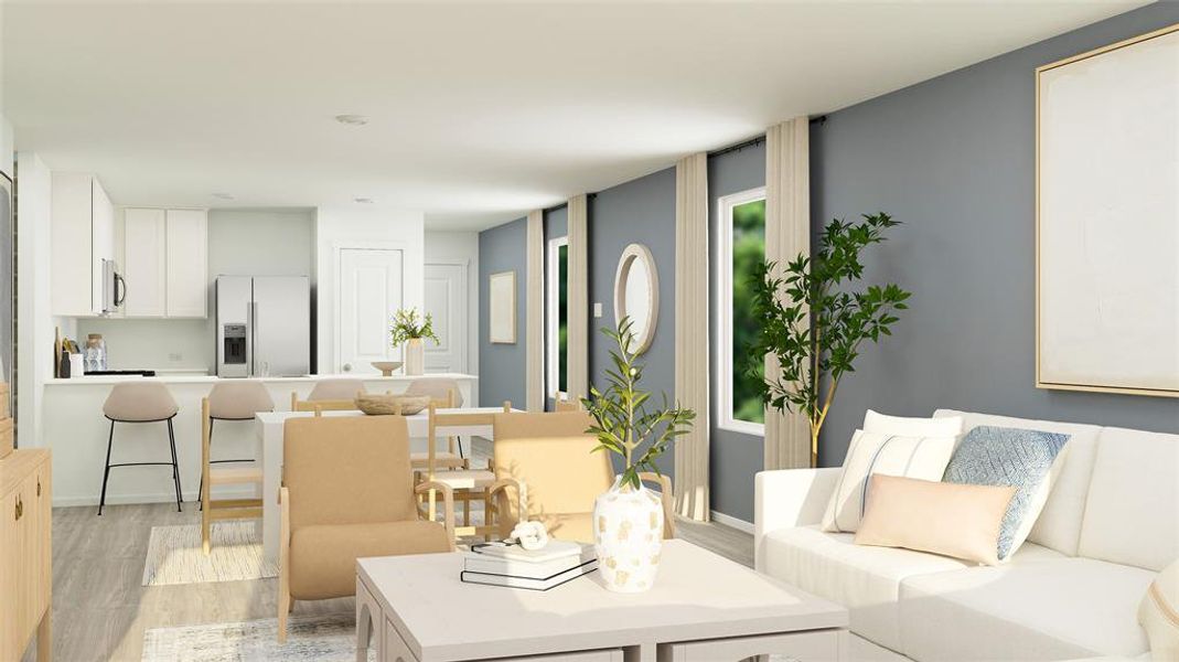 Furnished interior view inside a new home in Creekview: Fossil Ridge Cottage, Pilot Point (Image 17). Furnished interior view inside a new home in Creekview: Fossil Ridge Cottage, Pilot Point (Image 17).