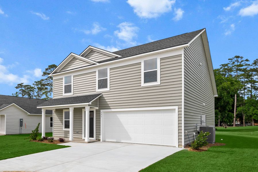 Front exterior of a new home in Brookshire, Florence, SC, highlighting curb appeal (Image 1). Front exterior of a new home in Brookshire, Florence, SC, highlighting curb appeal (Image 1).