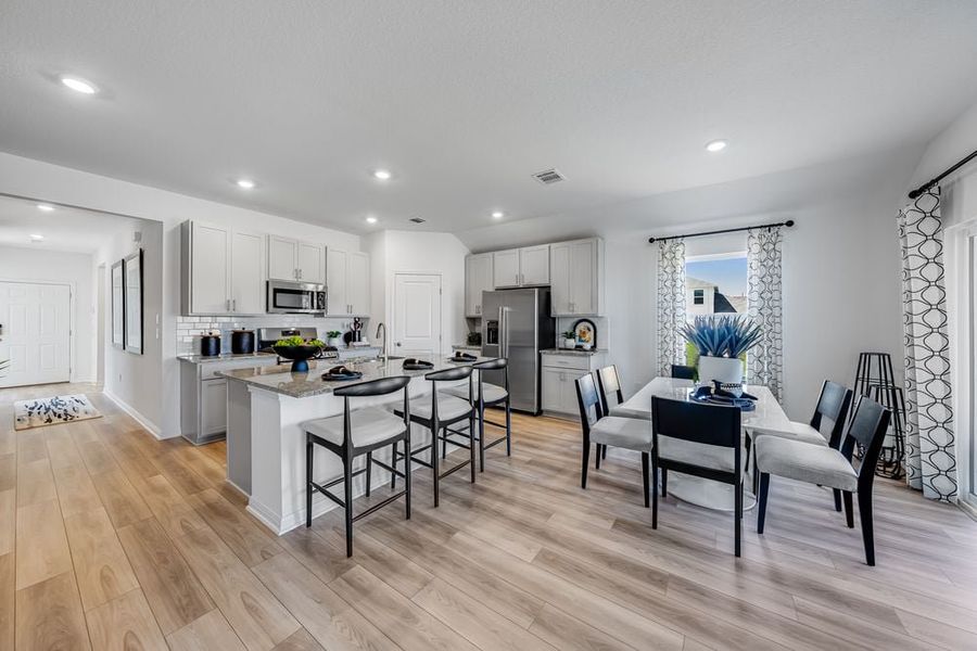 Representative furnished interior of a home built from the Finch by Taylor Morrison in Longview 50s, Del Valle (Image 5).