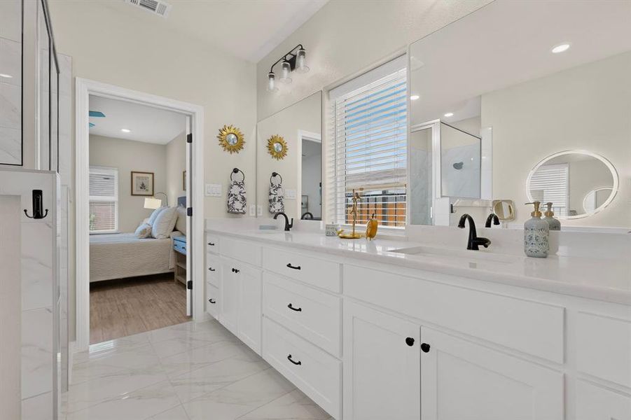 Ensuite has a window that provides natural light