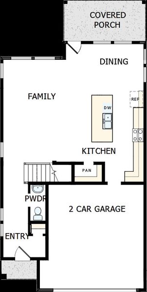 2D floor plan layout of this home in Easton Park – Nelson Village - Haven Series, Austin, TX (Image 2).