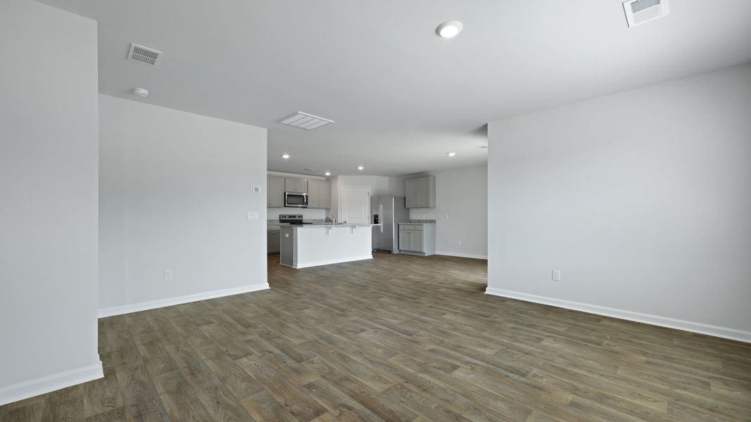 Representative unfurnished interior of a home built from the CALI by D.R. Horton in Evergreen, Holly Hill (Image 19). Representative unfurnished interior of a home built from the CALI by D.R. Horton in Evergreen, Holly Hill (Image 19).