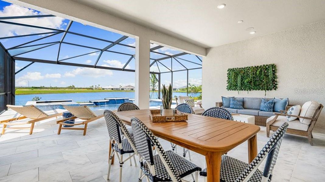 Exterior details and patio area of a home in Skye Ranch Community Group Page, Sarasota (Image 18).