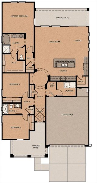 2D floor plan layout for the Atlas Peak by Fulton Homes in Silverado at Escalante, Surprise, AZ (Image 3).