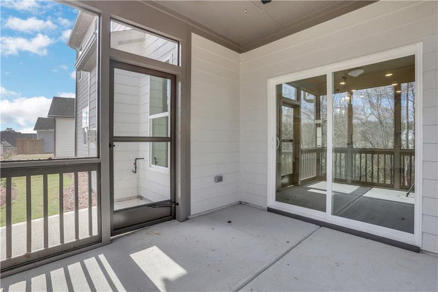 Exterior details and patio area of a home in Marble Tree, Ball Ground (Image 3).