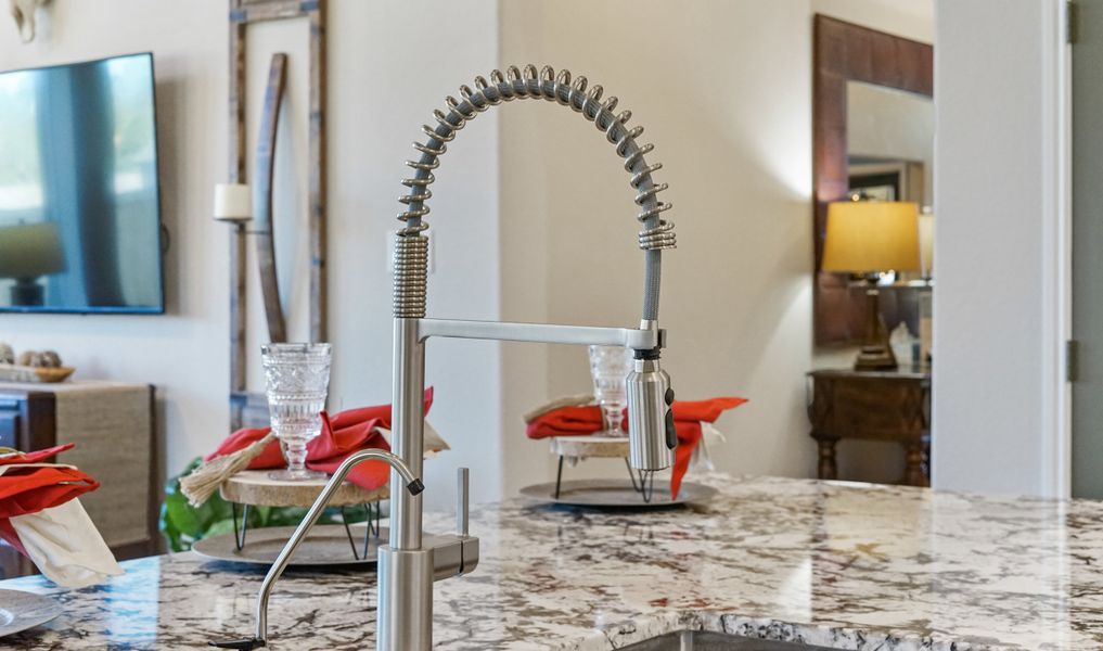 Kitchen with upgraded faucet