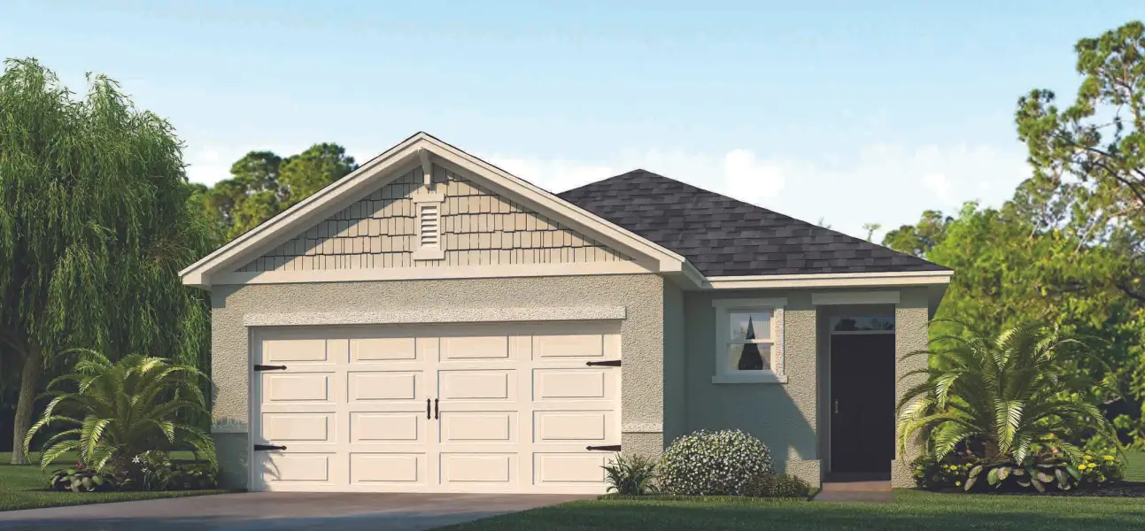 Front exterior of a new home in Concorde, Sanford, FL, highlighting curb appeal (Image 2).