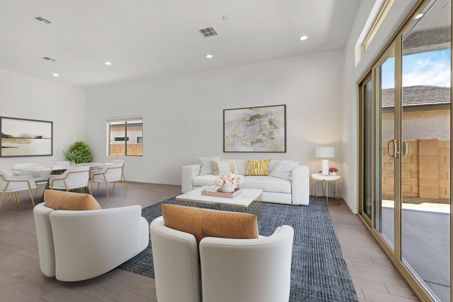 Furnished interior view inside a new home in Saguaro Reserve II, Marana (Image 5). Furnished interior view inside a new home in Saguaro Reserve II, Marana (Image 5).