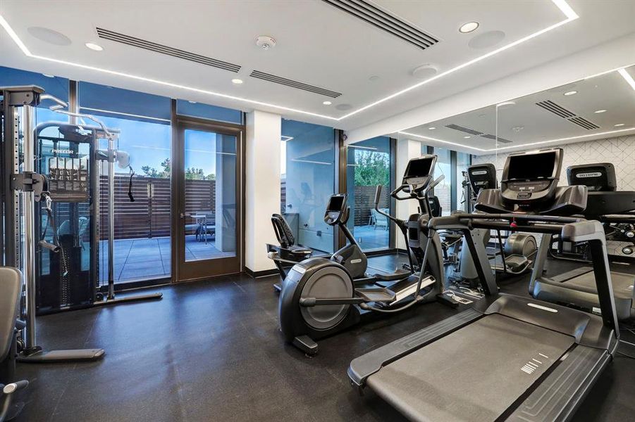 Built in 2023, The Westmore's long list of world-class amenities includes a state-of-the-art fitness center with cardio equipment and weights.