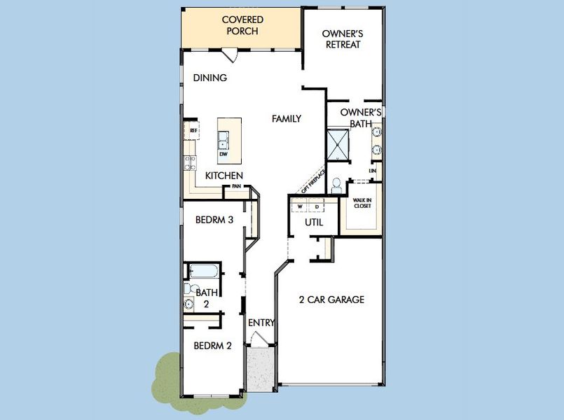 2D floor plan layout for the The Cassia by David Weekley Homes in Austin Point, Richmond, TX (Image 3). 2D floor plan layout for the The Cassia by David Weekley Homes in Austin Point, Richmond, TX (Image 3).