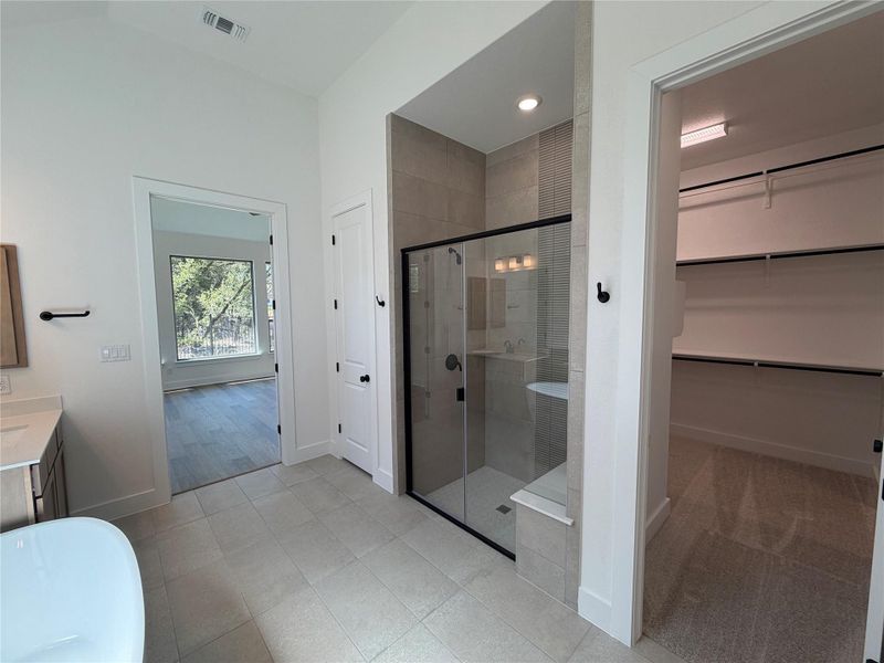 Walk-in shower in Primary Bath