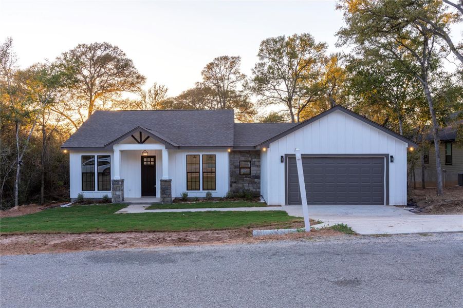 Front elevation showcasing the home’s design and curb appeal.