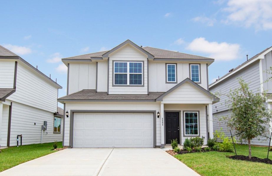 Front exterior of a new home in Cliffstone Hills, Conroe, TX, highlighting curb appeal (Image 2). Front exterior of a new home in Cliffstone Hills, Conroe, TX, highlighting curb appeal (Image 2).