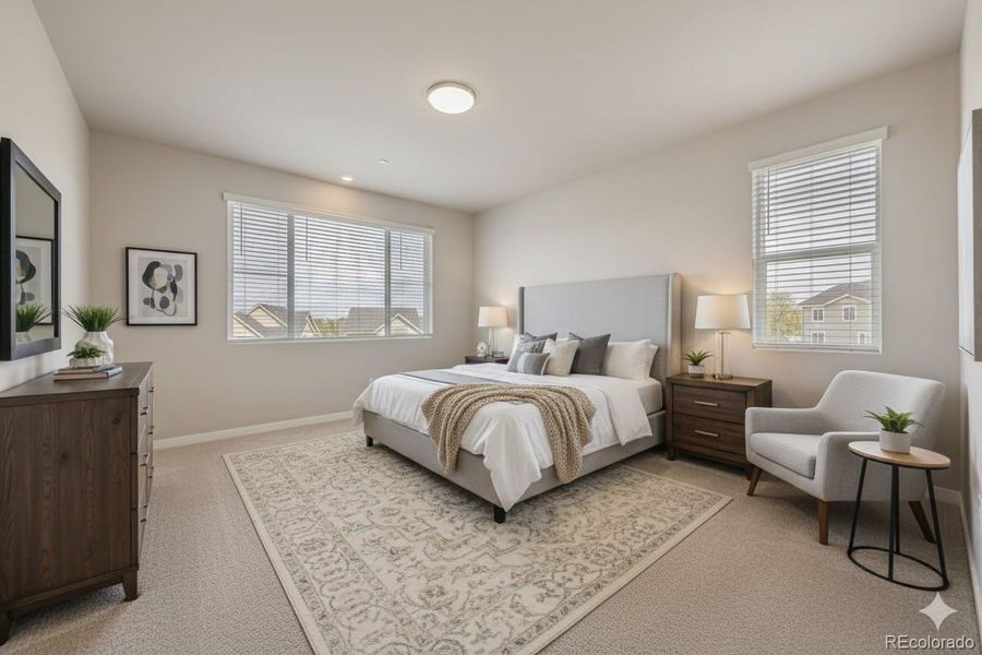 Virtually Staged Home - primary bed