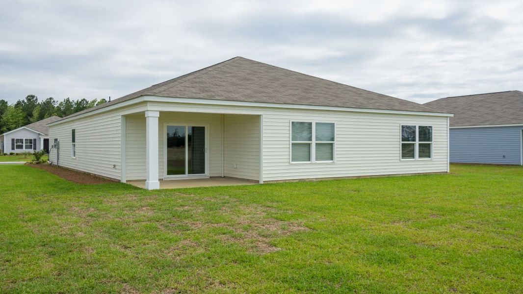 Exterior details and patio area of a home in Cottonwood Place, Tabor City (Image 4). Exterior details and patio area of a home in Cottonwood Place, Tabor City (Image 4).