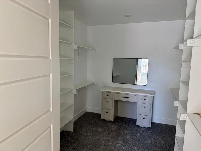 Vanity in primary closet