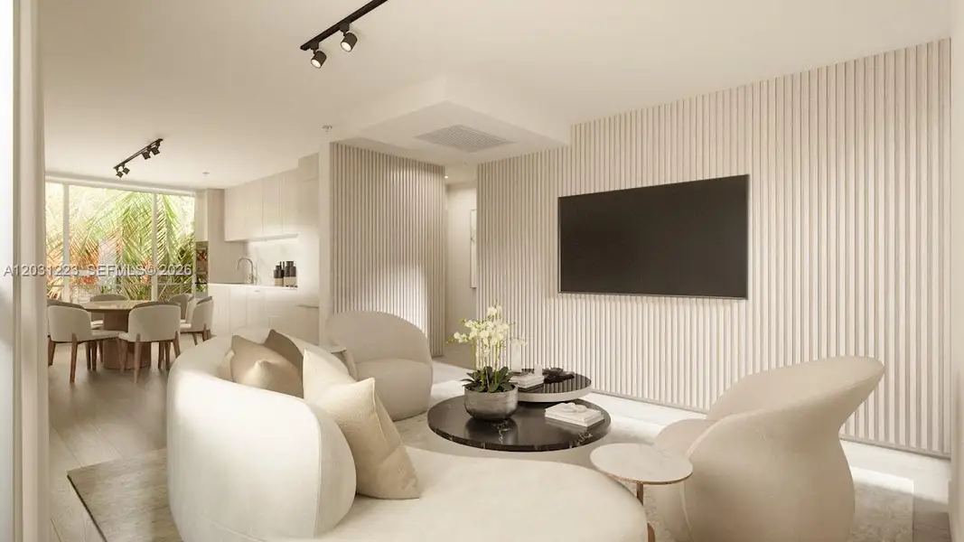 Furnished interior view inside a new home in , Miami Beach (Image 10).