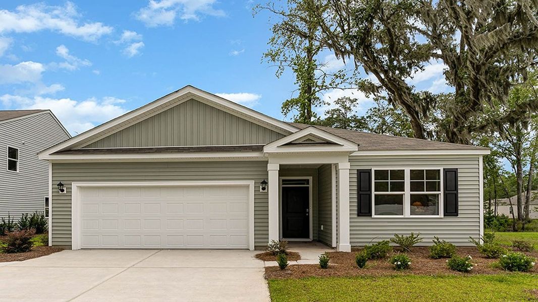 Representative exterior photo of a completed home built from the ARIA by D.R. Horton in Harper Meadows, Loris, SC (Image 1).