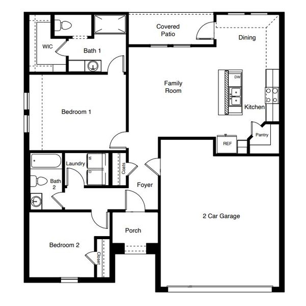 2D floor plan layout for the ZAVALLA by D.R. Horton in Faculty Row, Abilene, TX (Image 6).